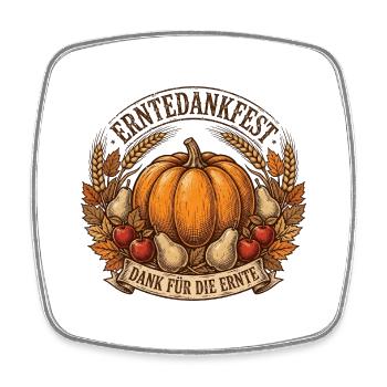 Herbst Ernte Kürbis Äpfel Birnen Vintage - Viereckiger Kühlschrankmagnet - Weiß - Vorne