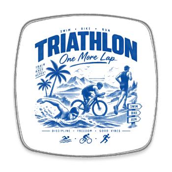 Triathlon un tour de plus - Magnet carré - blanc - Devant