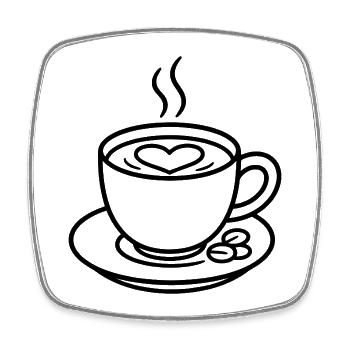 Café avec cœur pour les amateurs de café - Magnet carré - blanc - Devant
