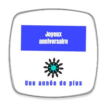 JOYEUX ANNIVERSAIRE. HAPPY BIRTHDAY. ANNIVERSAIRE. - Magnet carré - blanc - Devant