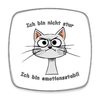 Emotionsstabile Katze Comic - Viereckiger Kühlschrankmagnet - Weiß - Vorne