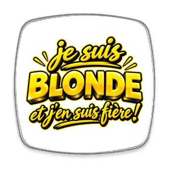 Je suis blonde - Magnet carré - blanc - Devant