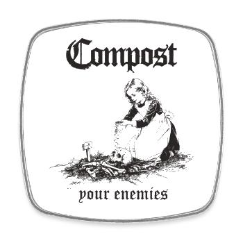 Compost - Viereckiger Kühlschrankmagnet - Weiß - Vorne
