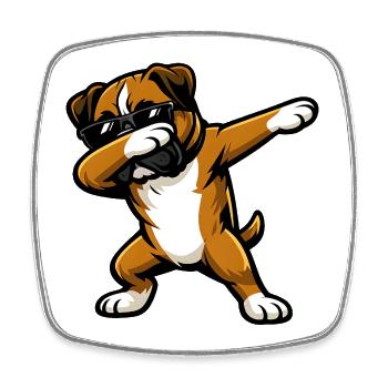 Dabbing Boxer in Comic Style - Square fridge magnet - white - Front