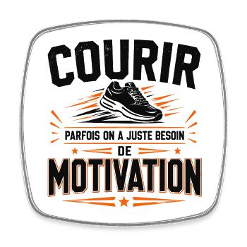 courir T-shirt Courir Besoins De Motivation Runnin - Magnet carré - blanc - Devant