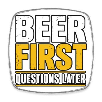 Beer Beer Lover Beer Fan Gift Barley - Square fridge magnet - white - Front
