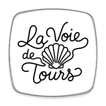 La Voie de Tours – Saint-Jacques Compostelle - Magnet carré - blanc - Devant
