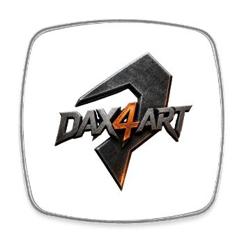 DAX4ART Logo métallique Lightning - Magnet carré - blanc - Devant