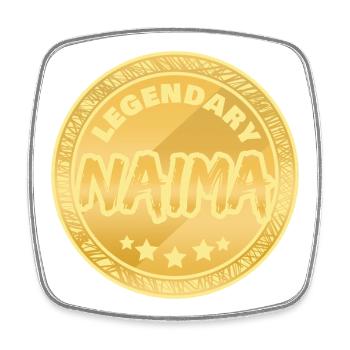 Idée cadeau : Naima - Magnet carré - blanc - Devant