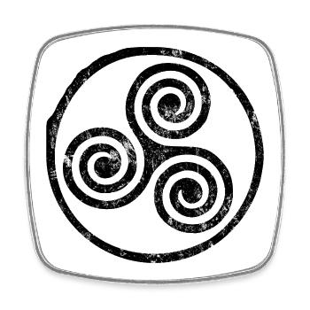 Emblème en spirale du trisquet - Magnet carré - blanc - Devant
