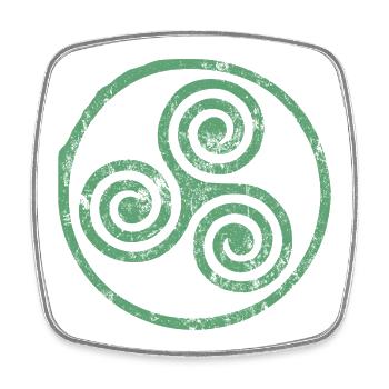 Emblème en spirale celtique - Magnet carré - blanc - Devant