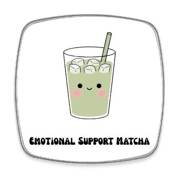 Matcha de soutien émotionnel doux - Magnet carré - blanc - Devant