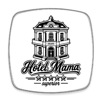 Logo de l’Hôtel Mama Superior - Magnet carré - blanc - Devant
