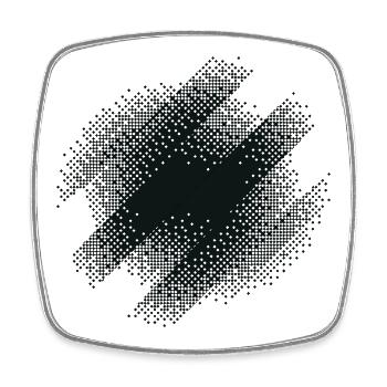 Burst Circle - Square fridge magnet - white - Front