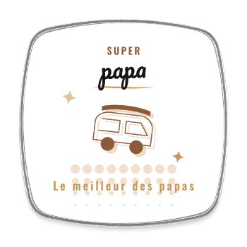 PAPA. FÊTE DES PÈRES. BONNE FÊTE PAPA. BONNE FÊTE - Magnet carré - blanc - Devant