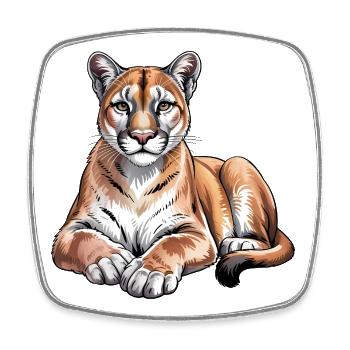 Mountain Lion Animal Lover Wildlife - Magnet carré - blanc - Devant