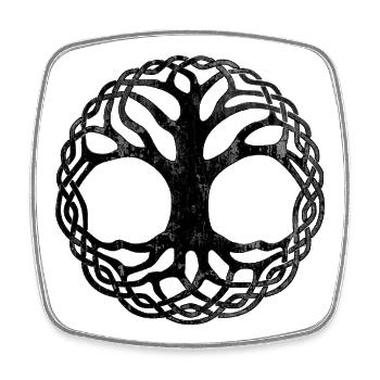 Arbre de Vie (en détresse) - Magnet carré - blanc - Devant