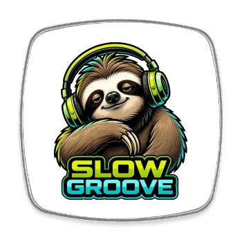 Sloth - Slow Groove - Square fridge magnet - white - Front