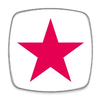 Neon Pink Star - Square fridge magnet - white - Front