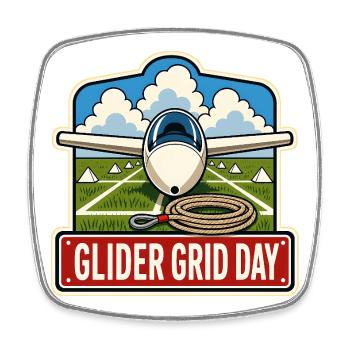GLIDER GRID DAY - Square fridge magnet - white - Front