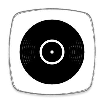 Vinyl Record - Square fridge magnet - white - Front