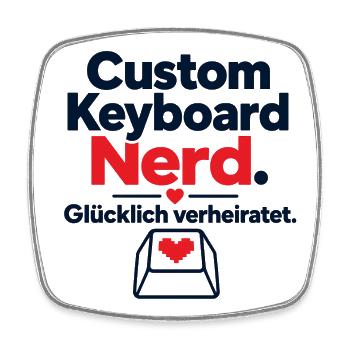 Custom Keyboard Nerd Glücklich Verheiratet Spruch - Viereckiger Kühlschrankmagnet - Weiß - Vorne