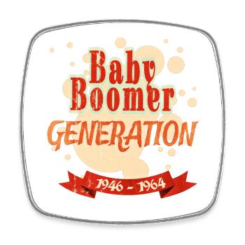 Design Baby Boomer Generation (1946 - 1964) - Square fridge magnet - white - Front