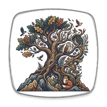 Waldbaum der Nachtwesen - Viereckiger Kühlschrankmagnet - Weiß - Vorne