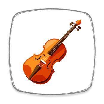 Violin - Square fridge magnet - white - Front