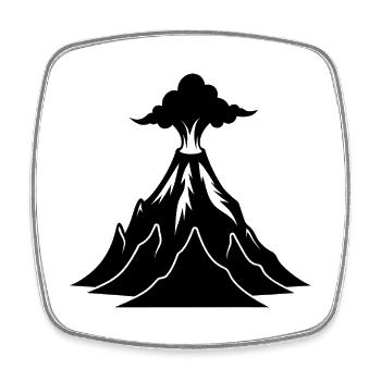 Volcano - Square fridge magnet - white - Front