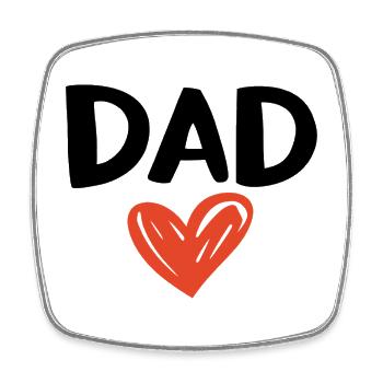 Handgezeichnetes Herz – Ich liebe dich, Papa - Viereckiger Kühlschrankmagnet - Weiß - Vorne