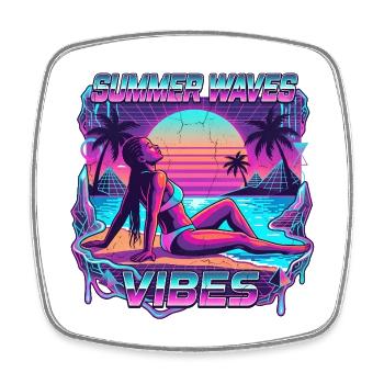 Synthwave Vibrations des Fêtes des années 80 - Magnet carré - blanc - Devant