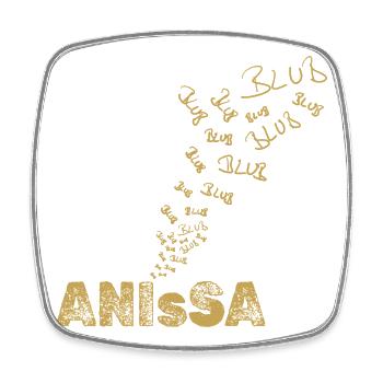 Anissa en tant que voile - Magnet carré - blanc - Devant