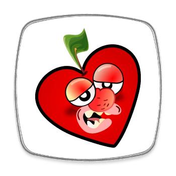 Cherry Tired - Square fridge magnet - white - Front