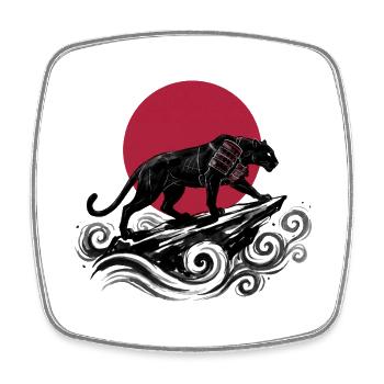 SAMURAI PANTHER - Square fridge magnet - white - Front