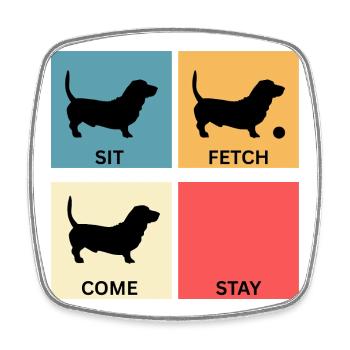 Basset Hound Dog Lover Gift for Dog Mom - Square fridge magnet - white - Front