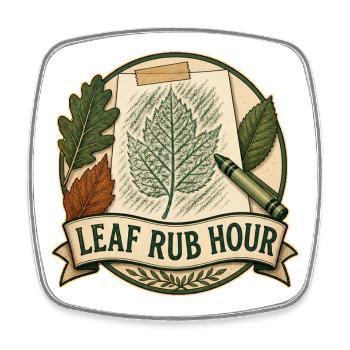 LEAF RUB HOUR - Square fridge magnet - white - Front