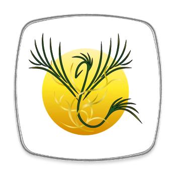 Solar Phoenix - The Rebirth of Light - Square fridge magnet - white - Front