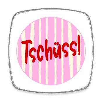 Abschied Tschüss - Viereckiger Kühlschrankmagnet - Weiß - Vorne