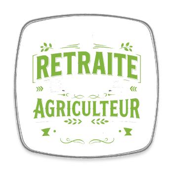 Je suis pas à la retraite je suis agriculteur - Magnet carré - blanc - Devant