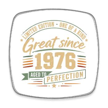 1976 Vintage Vintage Retro Geburtstag - Viereckiger Kühlschrankmagnet - Weiß - Vorne