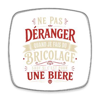 Do Not Disturb DIY Beer Humor Gift - Square fridge magnet - white - Front