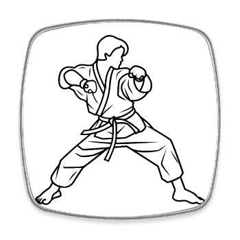 Karateka Line Sketch - Square fridge magnet - white - Front