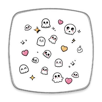 Ghosts - Square fridge magnet - white - Front