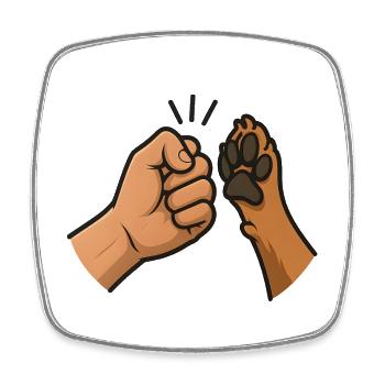 Fist Bump Bond Across Species Animal friend - Square fridge magnet - white - Front