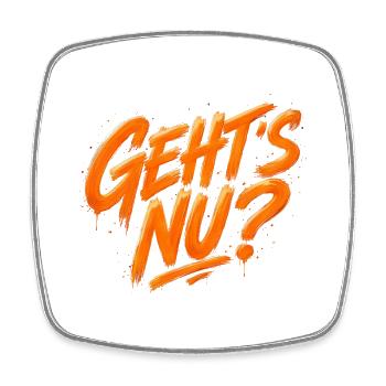 Geht's nu? - Viereckiger Kühlschrankmagnet - Weiß - Vorne