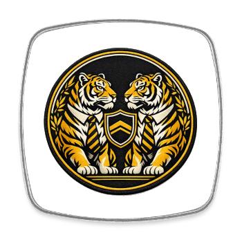 Two tigers - Square fridge magnet - white - Front