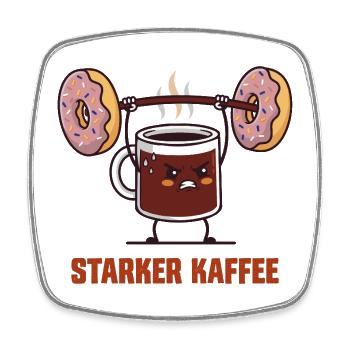 Starker Kaffee - Kaffee & Donuts Fitness - Viereckiger Kühlschrankmagnet - Weiß - Vorne