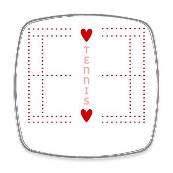 Tennisplatz - Viereckiger Kühlschrankmagnet - Weiß - Vorne