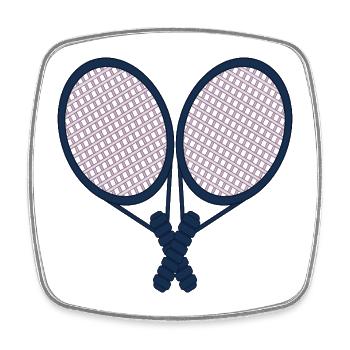 Tennisschläger - Tennis Paar - Viereckiger Kühlschrankmagnet - Weiß - Vorne